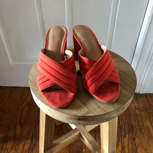 Coral Criss Cross Backless Sandals